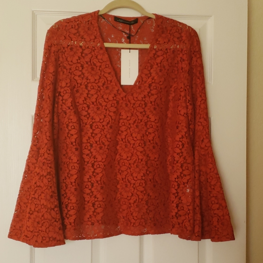 NWT, Zara Lace Boho Style Top - Picture 1 of 6